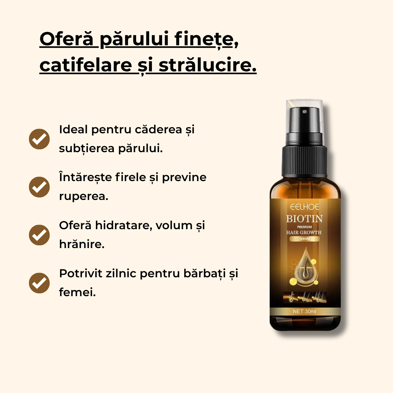 Ser cu Biotina pentru Cresterea Parului